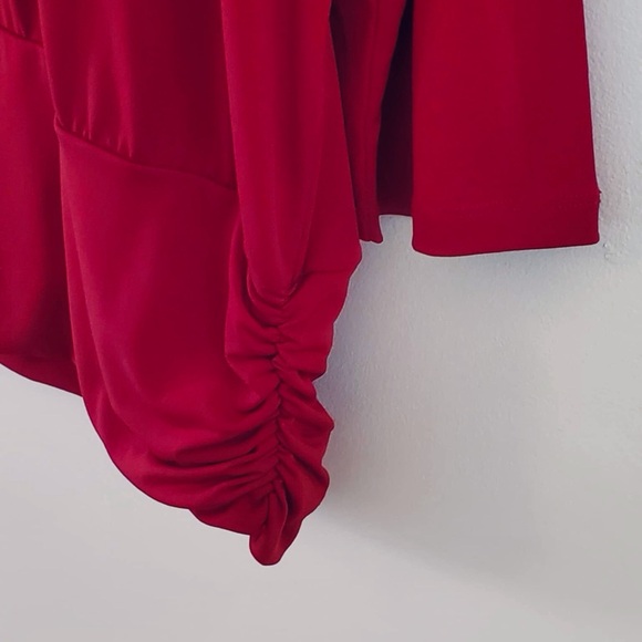 Chico's Karissa Banded Top Drop Shoulder Blouse Red Size 3/XL - Picture 3 of 6